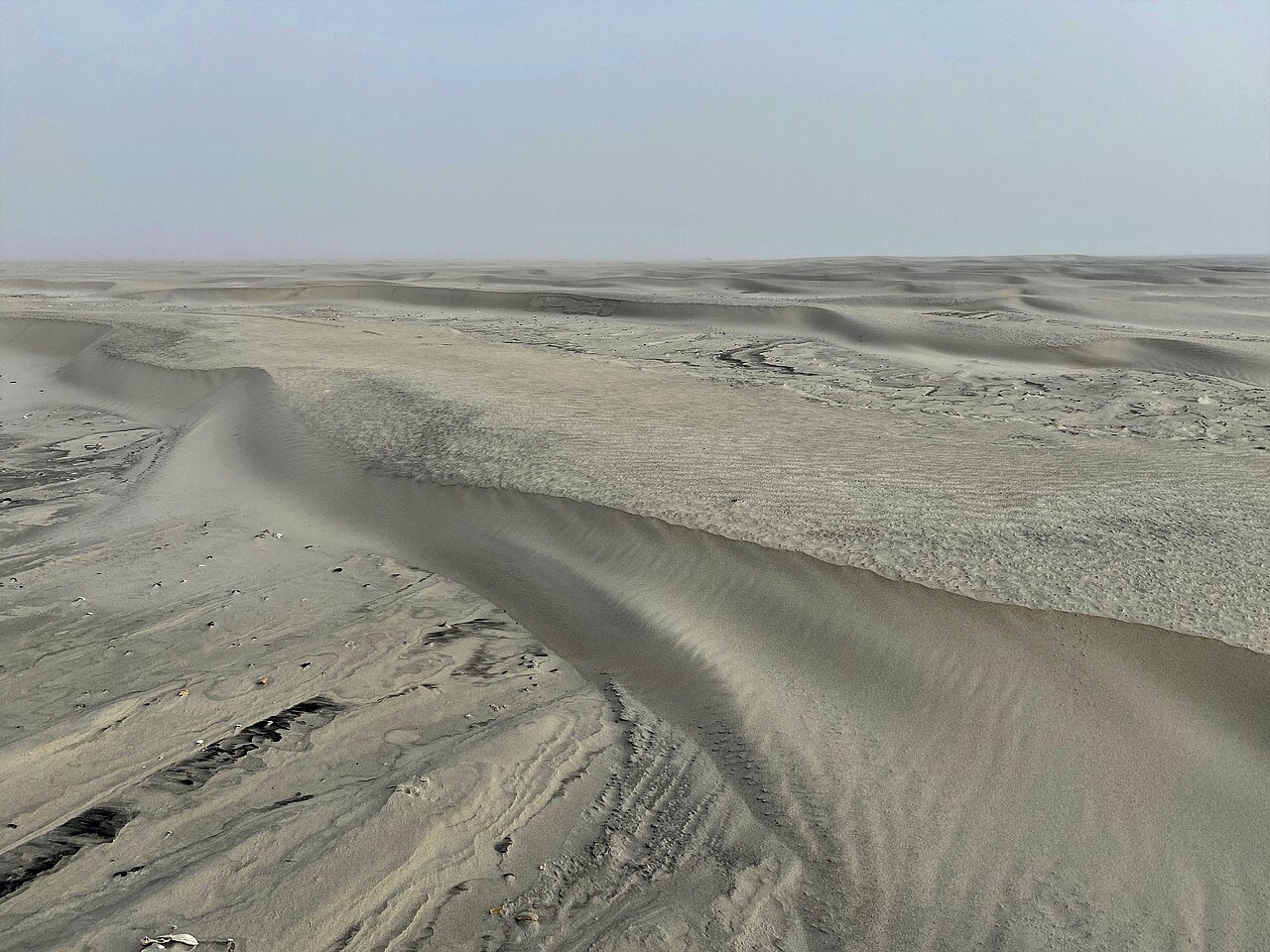 Wind-rippled dunes at South Point on Ocracoke Island.