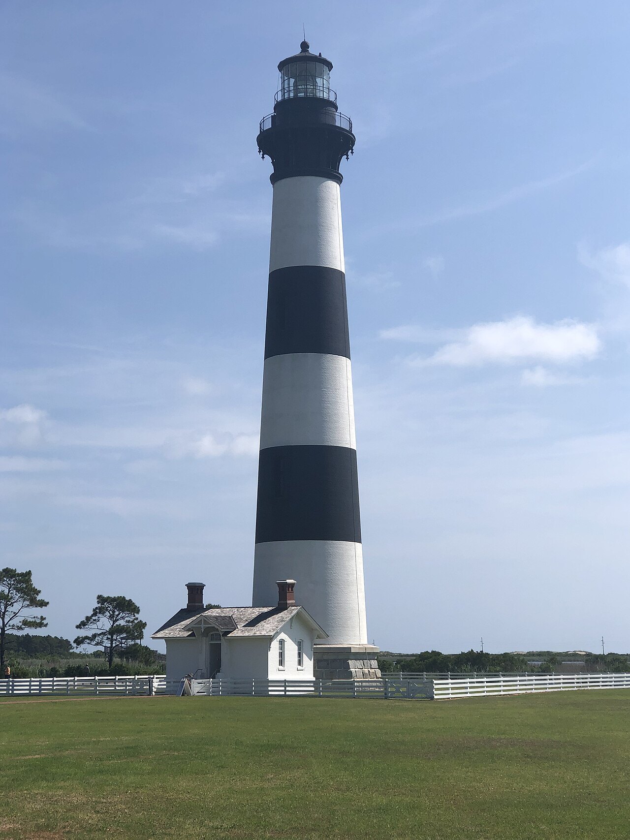 The Bodie Island Lighthouse and keepers' quarters.