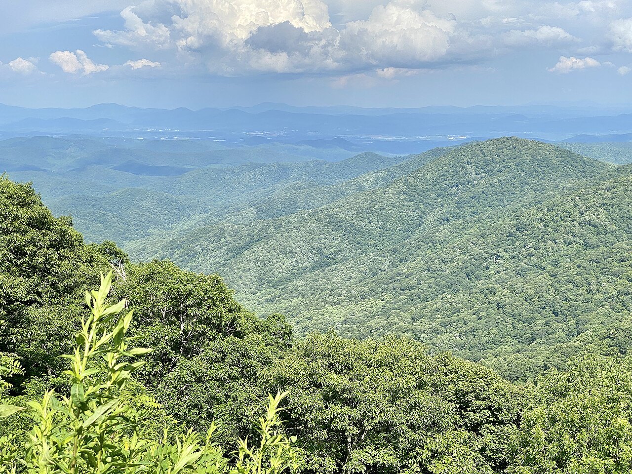 Ridges seen from the Big Ridge Overlook on the Blue Ridge Parkway.