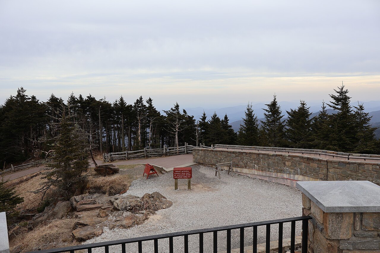 The observation deck on the summit of Mount Mitchell.