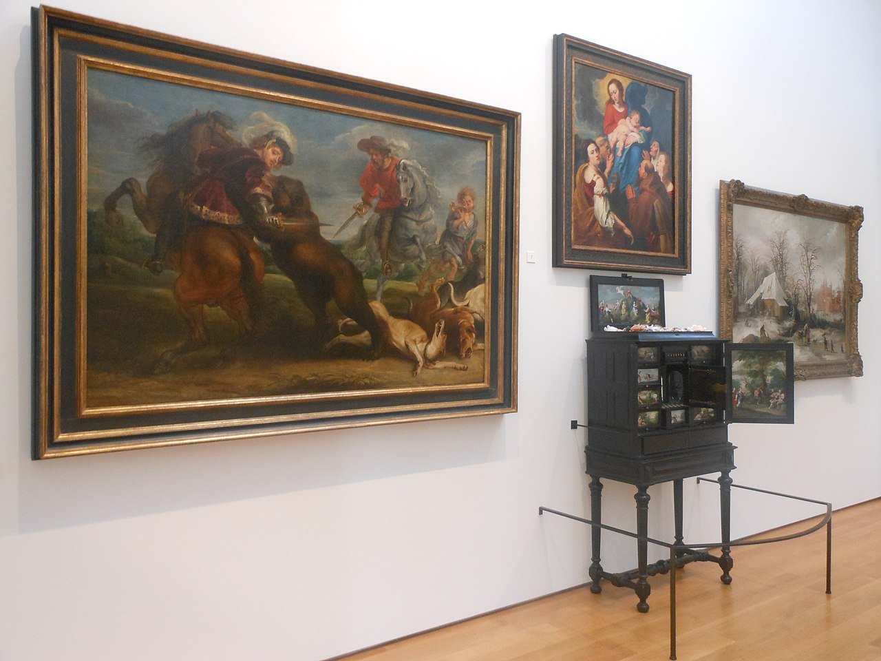 European paintings in a gallery of the North Carolina Museum of Art.