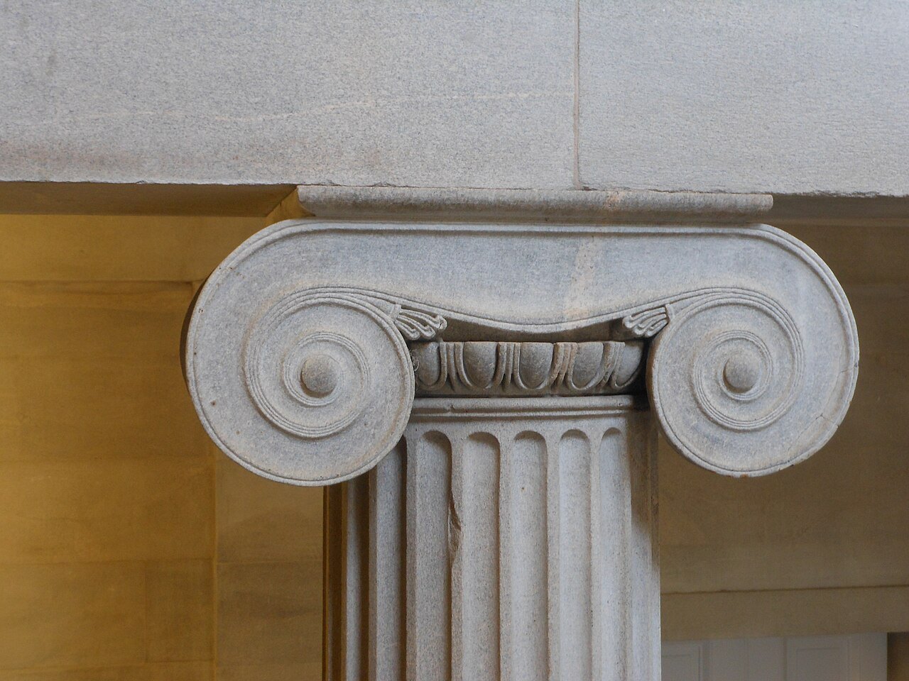 An Ionic column capital on the State Capitol.