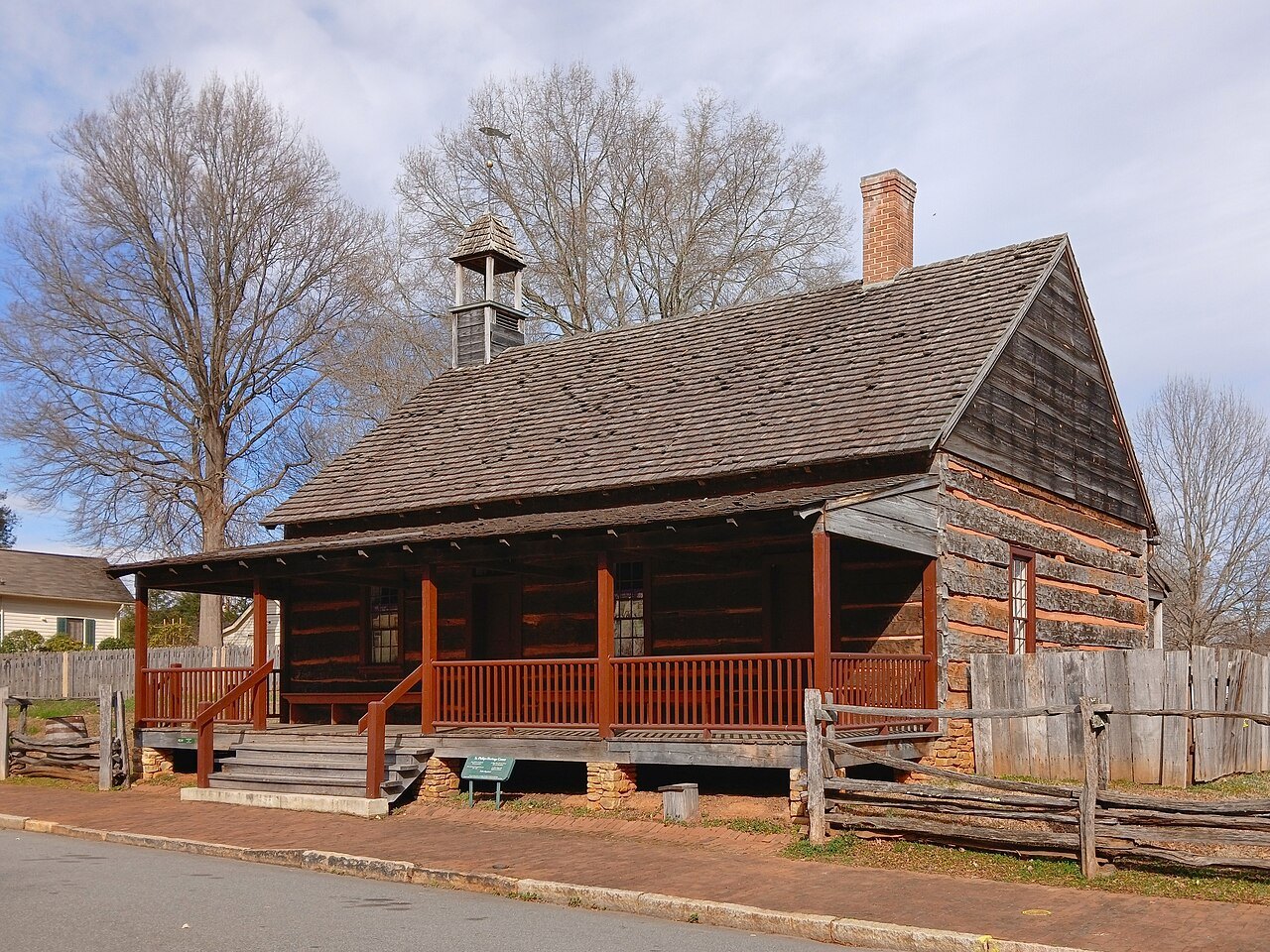 The African Moravian log church in Old Salem.