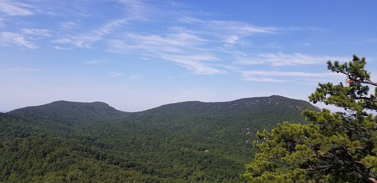 The ridges of the Sauratown Mountains seen from Hanging Rock.