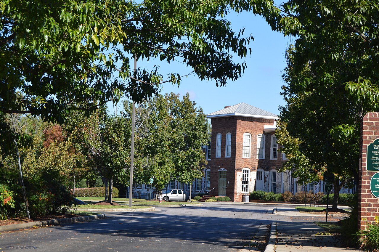 The brick Pilot Mill building in Raleigh.