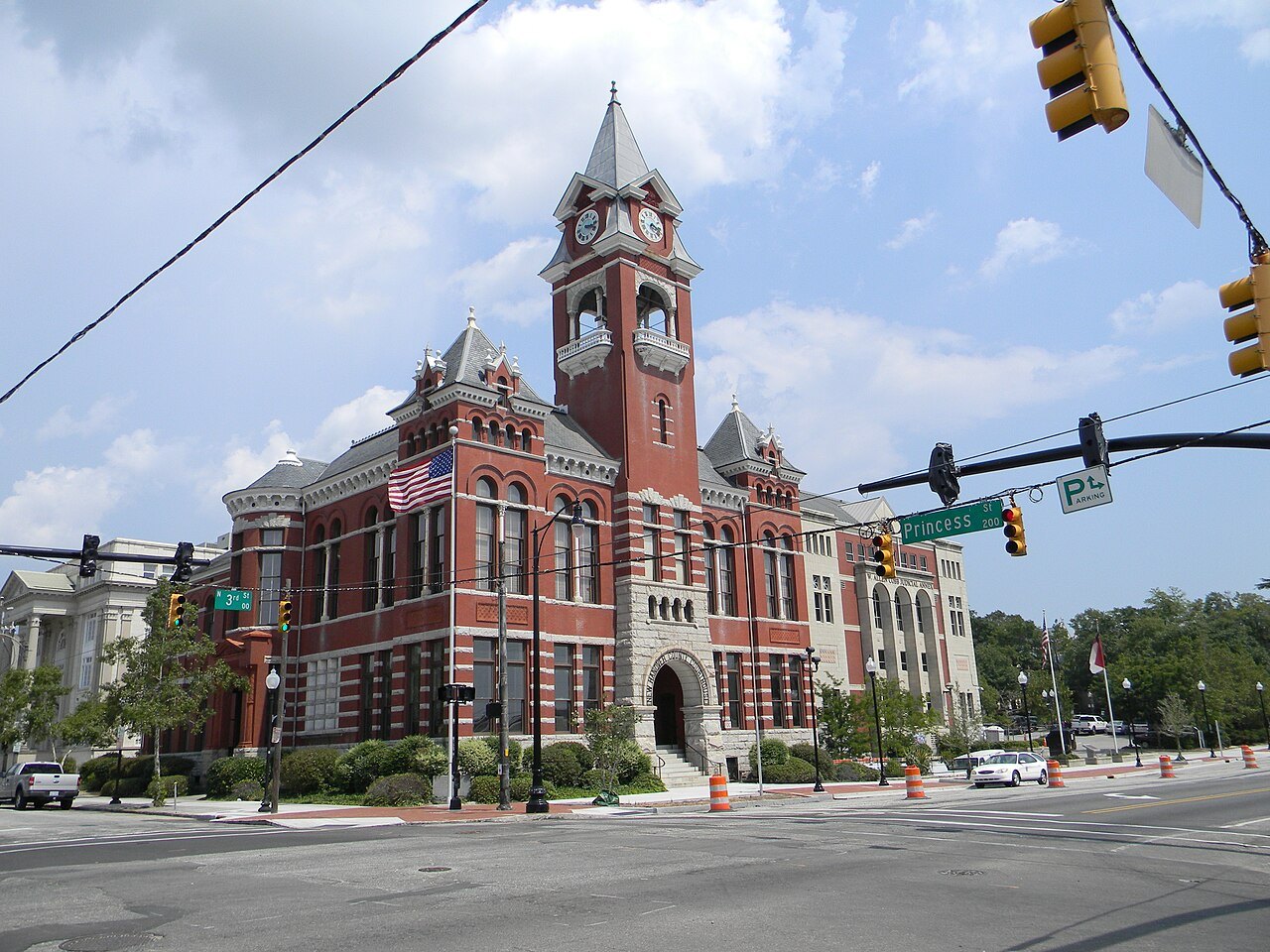 The clock tower of the New Hanover County Courthouse in Wilmington.
