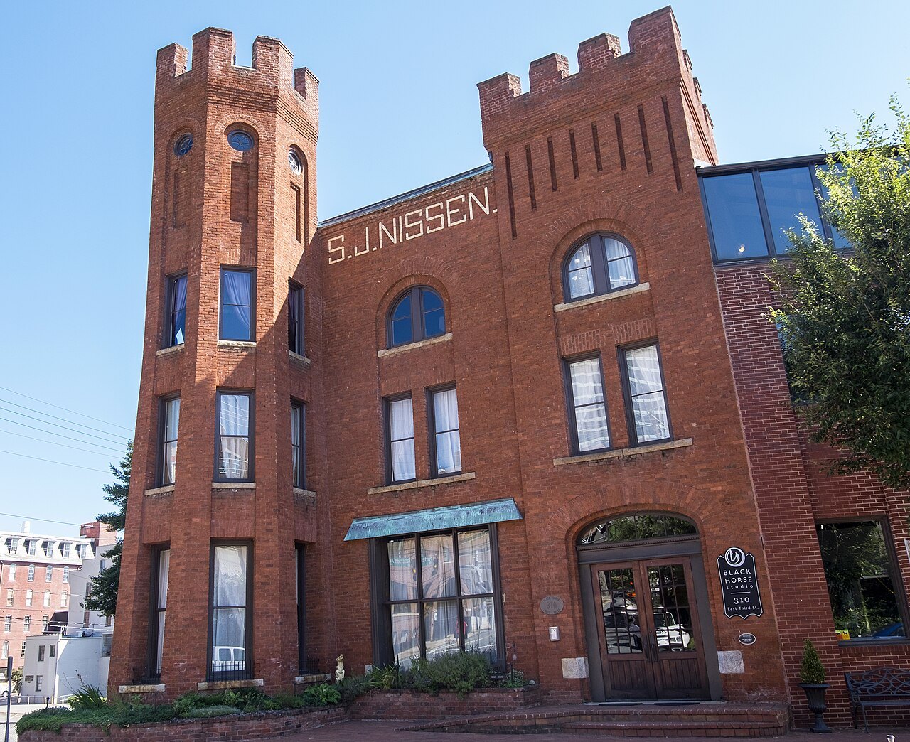 The castle-like S. J. Nissen Building in Winston-Salem.